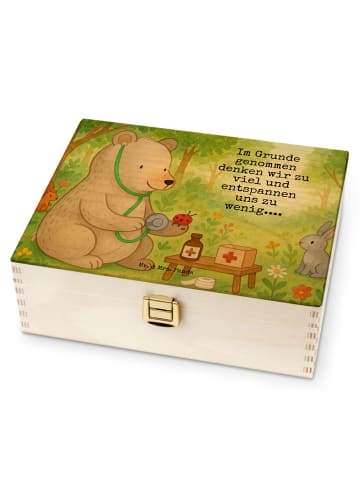 Mr. & Mrs. Panda Teebeutel-Box Bär Arzt Design mit Spruch in Weiß