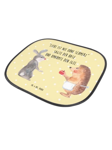 Mr. & Mrs. Panda Auto Sonnenblende Hase Igel mit Spruch in Gelb Pastell