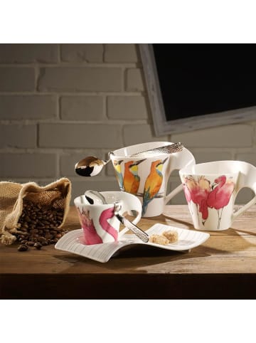Villeroy & Boch Becher mit Henkel NewWave Caffè in Weiß-Rosa 300 ml in weiß-rosa