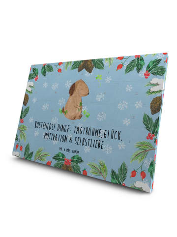 Mr. & Mrs. Panda Tee Adventskalender Hund Kleeblatt mit Spruch in Eisblau