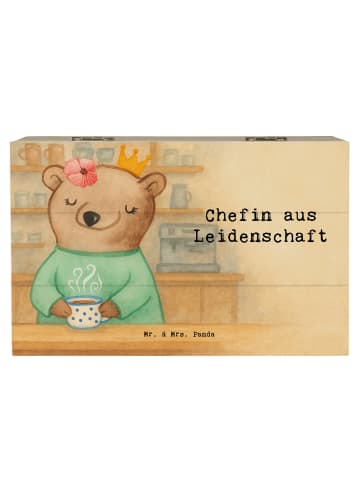 Mr. & Mrs. Panda Geschenkbox Chefin Leidenschaft Design mit Spruch in Weiß