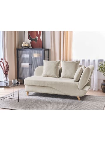 Beliani Chaiselongue MERI in Beige/Braun - (W) 155 x (H) 76 x (L) 69 cm rechtsseitig