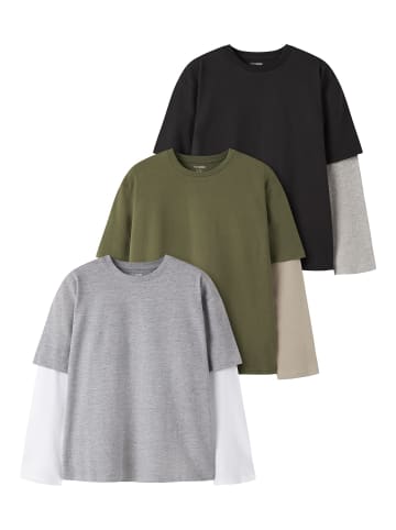 TWO SOON 3er-Pack T-Shirt in Winter Moss1