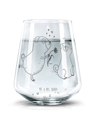 Mr. & Mrs. Panda Trinkglas Mops Verliebt ohne Spruch in Transparent