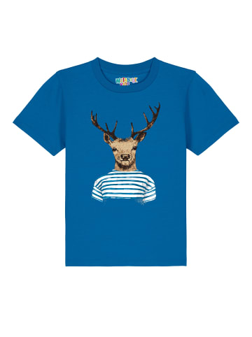 wat? Apparel T-Shirt Hirsch in Blau
