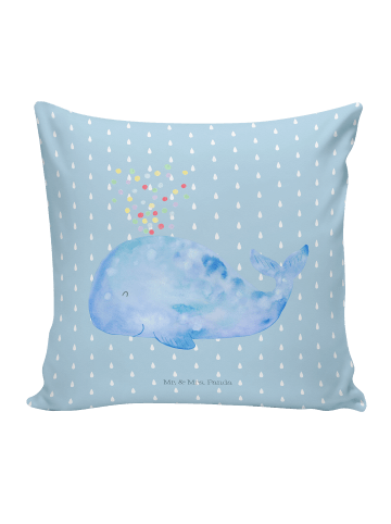 Mr. & Mrs. Panda Kissen 40x40 Wal Konfetti ohne Spruch in Blau Pastell