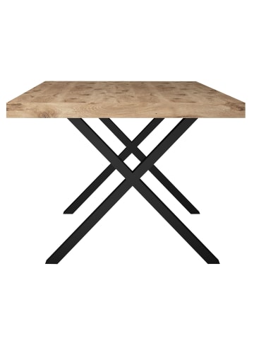 58 aufm Kessel ESSTISCH Elgin 4 210x80x100 Metall+Holzwerkstoff Schwarz/Viking Oak