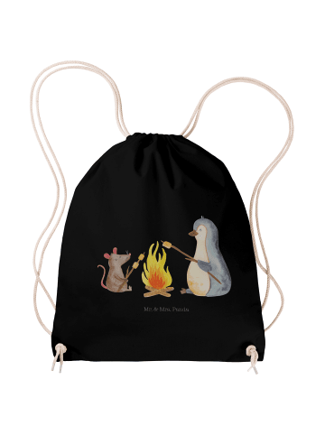 Mr. & Mrs. Panda stoff rucksack Pinguin Lagerfeuer ohne Spruch in Schwarz