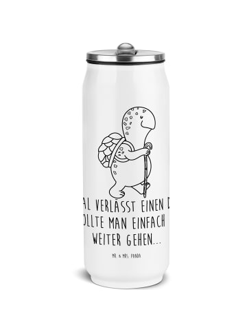 Mr. & Mrs. Panda Wasserflasche Schildkröte Wanderer mit Spruch in Weiß