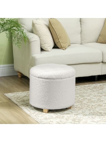 HOMCOM Sitzhocker in Weiß 45L x 45B x 41H cm