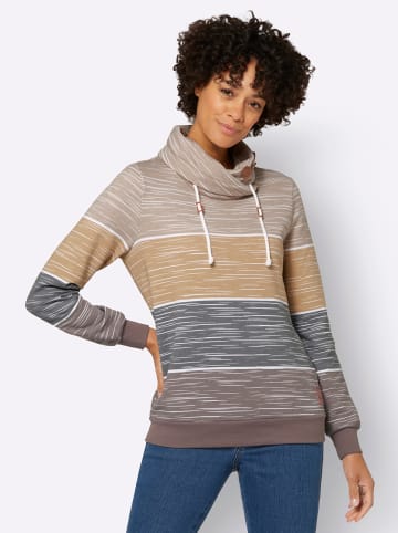 WITT WEIDEN Sweatshirt in dunkeltaupe-sesam-bedruckt
