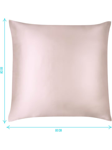 Aspero 2x Seiden Kissenbezüge 80x80 cm Enna in Rosa