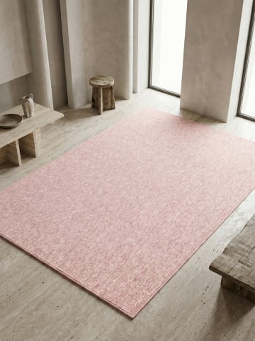 KADIMA DESIGN Teppich Kurzflor Waschbar Einfarbig AMMER Strapazierfähig OEKO-TEX in Rosa