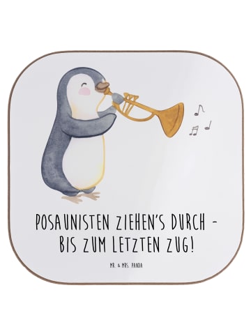 Mr. & Mrs. Panda Untersetzer Trombone Durchzieher mit Spruch in Weiß