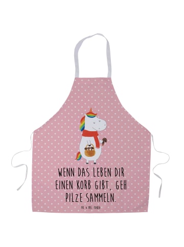 Mr. & Mrs. Panda Grillschürze Einhorn Pilz mit Spruch in Rot Pastell