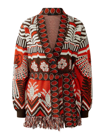 Oui Strickjacke in red dk brown