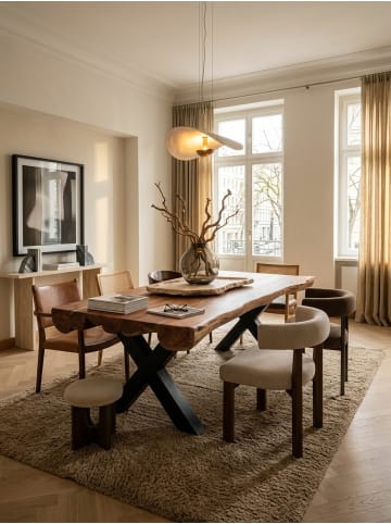 KADIMA DESIGN Esstisch Massiv Akazie, Industrial, Handgefertigt, XXL Tisch, X-Beine