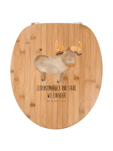 Mr. & Mrs. Panda Toilettendeckel Sternzeichen Stier mit Spruch in Braun