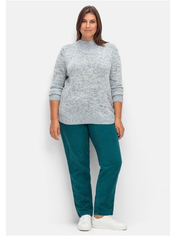 sheego Melierter Strickpullover in mint meliert