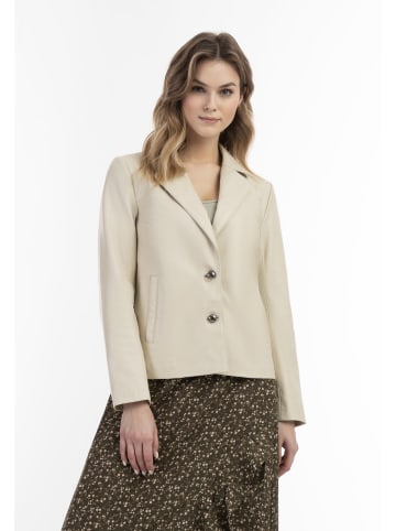 DreiMaster Vintage Damen Lederblazer in Wollweiss
