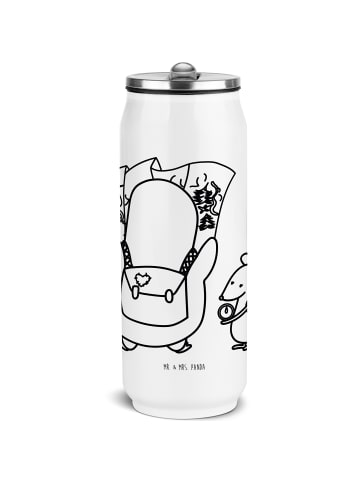 Mr. & Mrs. Panda Wasserflasche Pinguin & Maus Wanderer ohne Spruch in Weiß