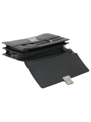 Golden Head Polo Herrentasche Handgelenktasche Leder 23 cm in schwarz