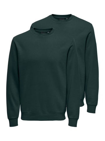 ONLY & SONS Sweatshirt Ceres in Dunkelgrün