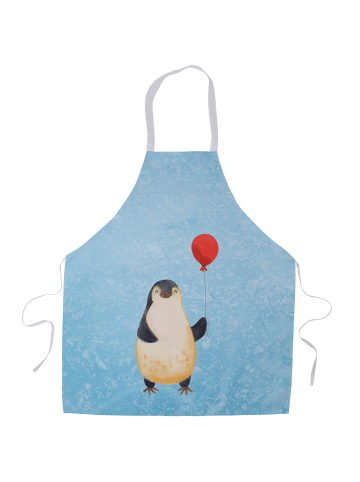 Mr. & Mrs. Panda Kochschürze Pinguin Luftballon ohne Spruch in Eisblau