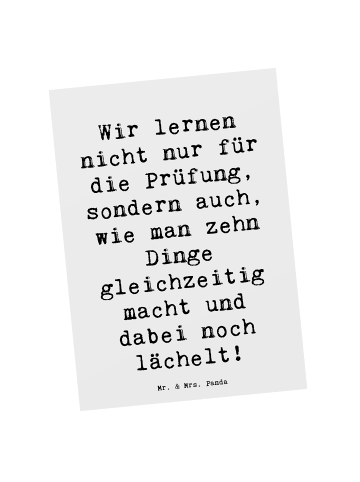 Mr. & Mrs. Panda Postkarte Spruch Auszubildende Lächeln mit Spruch in Weiß