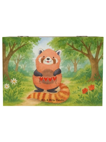 Mr. & Mrs. Panda Aufbewahrungsbox Roter Panda Design ohne Spruch in Weiß