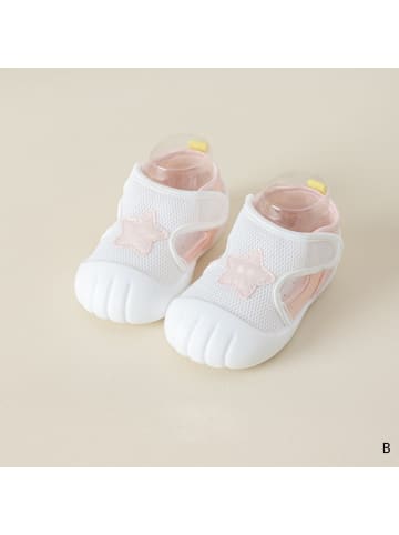MUNADUNA Sommer Baby-Schuhe aus Netzstoff mit Sternenmuster in Rosa