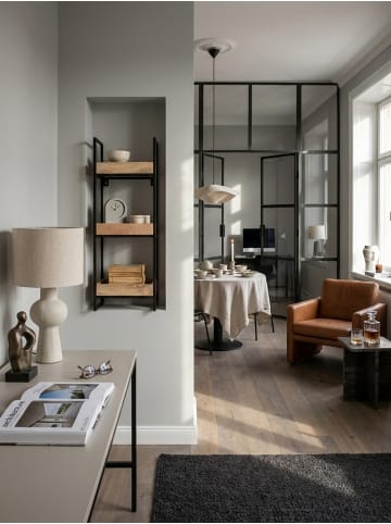KADIMA DESIGN Wandregal 27x77x18 cm Massivholz / Metall Hängeregal