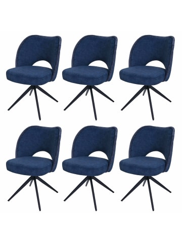MCW 6er-Set Esszimmerstuhl N72, Blau