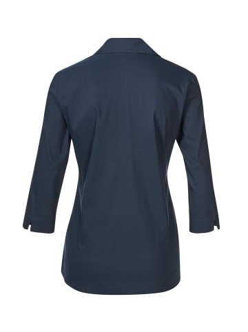 GOLDNER Kurzgröße:  Bluse Stretchbequeme Bluse mit Baumwolle in marine