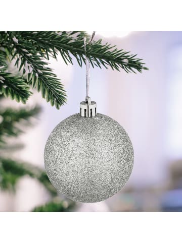 relaxdays 72-tlg. Weihnachtskugeln Set in Silber