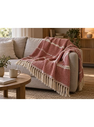 Beliani Kuscheldecke NAIKHU in Rot/Gelb - (W) 130 x (H) 0.3 x (L) 170 cm