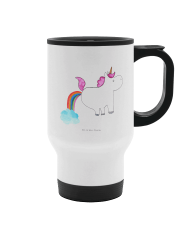 Mr. & Mrs. Panda Thermobecher Tee Einhorn Pupsen ohne Spruch in Weiß