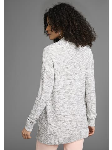 Kangaroos Strickjacke in grau-weiß-meliert