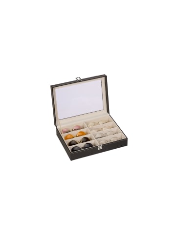 relaxdays Brillenbox in Schwarz - (B)33,5 x (H)8,5 x (T)24,5 cm