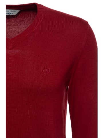 Way of Glory Way of Glory WAY OF GLORY Herren Pullover mit V-Ausschnitt in rot