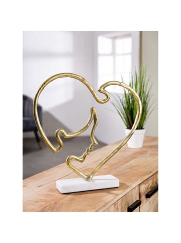 GILDE Skulptur Modern Face goldfarben - (H) 40 cm