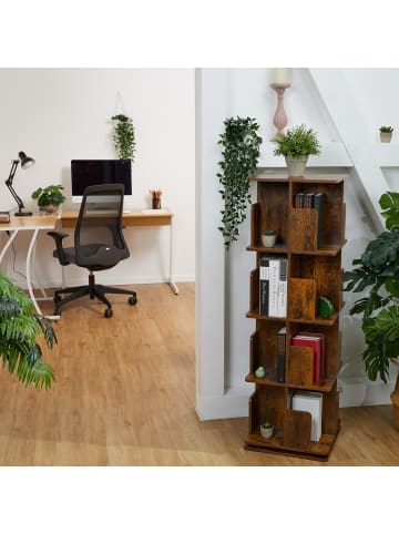 relaxdays Bücherregal in Braun - (B)39 x (H)125,5 x (T)39 cm
