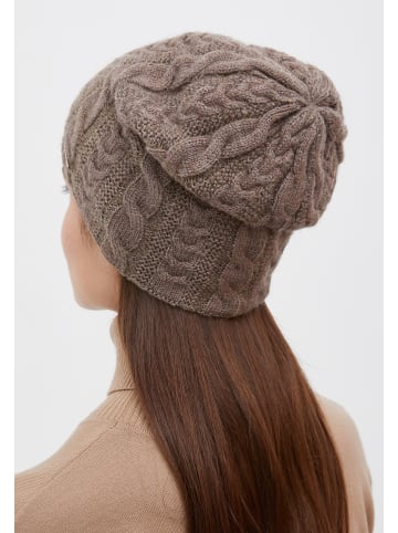 Finn Flare Strickmütze Zopfstruktur in light brown