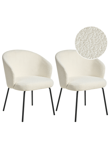 Beliani 2er-Set Esszimmerstuhl LUDDEN in Beige/Schwarz