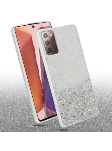 cadorabo Hülle für Samsung Galaxy NOTE 20 Glitter in Transparent mit Glitter