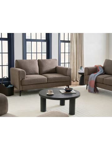 Beliani 2-Sitzer Sofa LOUSTO in Braun/Schwarz - (W) 156 x (H) 85 x (L) 65 cm