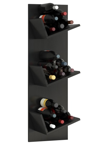 VCM  Holz Weinregal Wandregal Flaschen Wein Vinosi in Schwarz