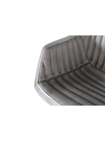 Giner y Colomer Grauer Lederpolsterstuhl mit gepolsterter Rückenlehne in Gray