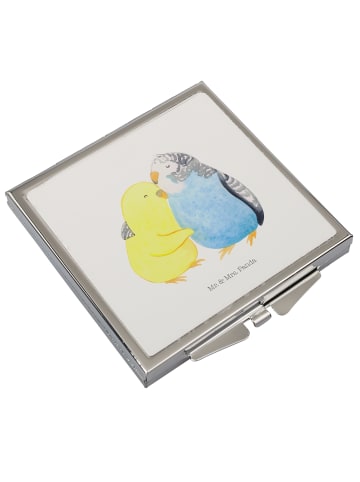 Mr. & Mrs. Panda Klappspiegel Wellensittich Liebe ohne Spruch in Weiß