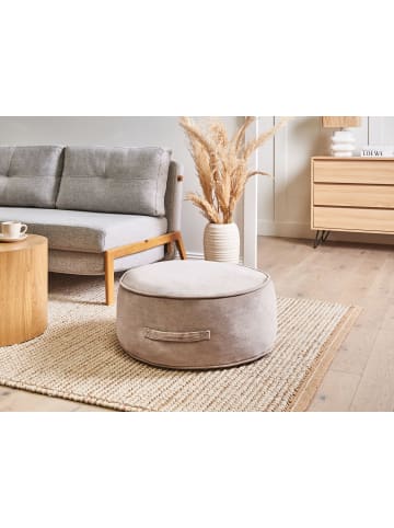 Beliani Pouf YULLE in Braun - (W) 60 x (H) 25 x (L) 60 cm